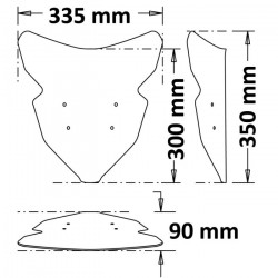 SC364 : Parabrisas alto Touring Isotta Yamaha MT09
