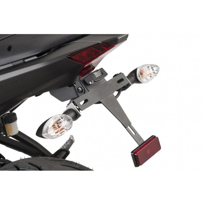 PACK1-SUP-PLAQUE-MT09 : Complete Puig License Plate Holder Kit 2017-2020 Yamaha MT09