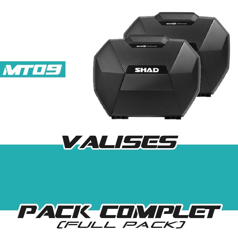 PACK1-SH38X-MT09 : Kit borse laterali Shad SH38X 2017-2020 Yamaha MT-09